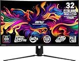 msi MPG 321CURX QD-OLED 32-inch 3840 x 2160 (UHD) Computer Monitor, 240Hz, Adaptive-Sync, HDMI, DP Port, VESA Mountable, Tilt, Speaker, 0.03ms, Black
