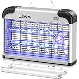 LiBa Electric Bug Zapper, Indoor Insect Killer - (2) Extra Replacement Bulbs - Fly, Mosquito Killer and Repellent - Lightweight, Powerful 2800V Grid, Easy-to-Clean, with a Removable Washable Tray.