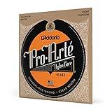 D'Addario Pro Arté Nylon Classical Guitar Strings, EJ43, Light Tension, 6-String Set, Pack of 1