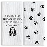 TNUW Funny Afghan Hound Paw Gifts Kitchen Towels 16X24In Set of 2, Hand Tea Dish Towels for Kitchen Bathroom Home Decor, Dog Lovers Gifts for Women