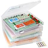 4-Pack Art & Craft Organizer Storage Case - Semi Transparent Stackable Plastic Craft Storage Container, Project Organizer Box Paper Custom Size Fit 8.5 x 11 Paper & More 12.4 x 10.8 x 1.7 In