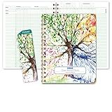 Elan Publishing Company Teacher Class Record Book for 9-10 Weeks, 35 Students, 8.5"x11" - Includes Bookmark, Seating Charts, Perforated Grading Sheets (Tree Seasons)
