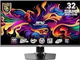 MSI MPG 321URX QD-OLED, 32" 4K UHD Quantum Dot OLED Gaming Monitor, 3840 x 2160, 0.03ms, 240Hz, True Black HDR 400, 90W USB Type C, HDMI, DP Port