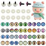 Julie Wang 14mm 20Pairs Dragon Safety Eyes for Stuffed Animal Craft Making Slit Pupil Cat Snake Amigurumi Crochet Fantasy Art Props DIY with Washer 0.55inches