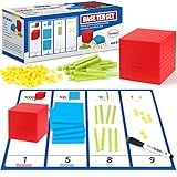 Torlam 131 PCS Base Ten Blocks for Math - Place Value Blocks, Plastic Base 10 Math Manipulatives 1st Grade, Math Counters, Math Cubes, Counting Cubes for Kids Kindergarten Math