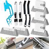 Yodamiack Window Sill Cleaner Tool - 11 Pcs Magic Door Window Track Cleaner Tools Set, Groove Crevice Cleaning Brush for Sliding Door, Shutter, Sill, Tile Lines, Car Vents, Keyboard