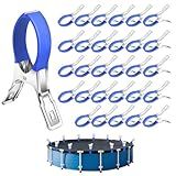 Pool Cover Clips for Above Ground Pools, 30PCS Stainless Steel Pool Cover Clamps, 5.5 Inch Lage Size Windproof Pool Clips for Winter Outdoor Above Ground Swimming Pool Cover