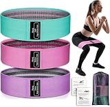 Renoj Resistance Bands for Working Out: 3-Set Professional Exercise Bands for Pilates, Yoga, Home Gym, Booty, Leg Training | Heavy/Medium/Light Fabric Loops for Women Men