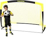 Happy Jump 7x5 FT & 5x3.6 FT Portable Soccer Goal for Youth Players Ages 6–14, Large-Frame Design Built for Long-Term Development, Easy Setup for Backyard, Park or School Training