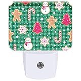 AKKAVNIA Night Light Cookies and Snow Plug-in Wall LED Night Lamp with Dusk-to-Dawn Smart Sensor Lamp for Adult Bedroom Living Room Hallway Kitchen