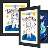 FrameWorks 2-pack, 10" x 12.5" Black Wooden Kids Art Frame with Magnetic Door – Display for 3D Artwork, Photos, Crafts – Gallery Style Edges Wall Decor for Home, Playroom, Easy Access Frame