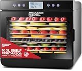 Magic Mill Premium Food Dehydrator Machine (10 Extra-Large Stainless Steel Trays) 700W Dryer for Beef Jerky, Fruits, Vegetables, Dog Treats, 48 Hour Digital Timer - 95°-167° Temperature Control