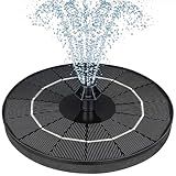 Mademax Upgraded Solar Fountain with 4 Easy Install Nozzle and Fixer, Solar Powered Fountain Pump for Bird Bath, Garden, Pond, Pool, Fish Tank, Outdoor