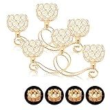 Gold 2 Pcs-3Arm Metal Crystal Tea Light Candle Holder, Elegant Wedding Table Centerpiece Candle Holder, Christmas Wishing Crystal Bowl Candle Holder Suitable for Wedding Party Living Room Decoration
