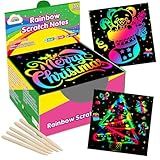 ZMLM 165 Rainbow Scratch Paper Art Crafts Mini Notes Stocking Stuffers for Kids Gifts 4 5 6 7 8 9 10 Years Old Girls Boys Students Teens Classroom Prizes School Supplies Birthday Party Toy Activity