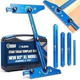 ELEON Staircision™ Stair Tread Template Tool (XL - 63") - Aluminum Alloy Jig for Accurately Measuring Angle, Length, & Depth - Compatible with All Types of Layout Projects, Comes with Sturdy Case