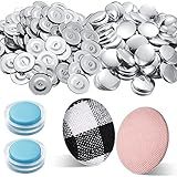 100 Sets Cover Buttons Kit with Tools - Size 60/1.5 Inch DIY Fabric Cloth Cover Buttons with Wire Backs