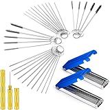 SOKOSEY Carburetor Cleaning Kit, Carbon Dirt Jet Remove Cleaner, 26 Cleaning Wires Set, 20 Cleaning Needles 10Nylon Brushes 2 Sharp Pick, For Motorcycle ATV Moped Welder Carb