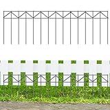 GRELWT 10 Pack 32" L x 10" H Animal Barrier Fence, No Dig Fence Patented Product, 5.5mm Galvanized Stakes with 2.1" Spacing, Anti Digging for Dogs Outdoor Yard Patio, Total 26.6Ft(L) X 10in(H) Black