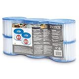 Intex 29011E PureSpa Type S1 Heavy Duty Easy Set Dacron Paper Hot Tub Spa Filter Replacement Cartridge for Various PureSpa Models, 6 Pack