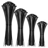 Cable Zip Ties,400 Pack Black Assorted Sizes 12+8+6+4 Inch,Multi-Purpose Self-Locking Nylon Cable Cord Management ,Plastic Wire Ties for Home,Office,Garden,Workshop. By HAVE ME TD