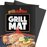 Grillaholics Heavy Duty Grill Mats - Set of 2 BBQ Mats Built to Last - Make Grilling Easier & Keep Grates Looking New - The Perfect Grilling Gift