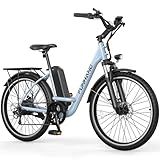 Funhang Electric Bike for Adults, 26" 1000W Peak City Cruiser Ebike, 21.7MPH 50 Miles Commuter Electric Bicycle with 48V Removable Li-ion Battery, Adjustable Stem, Rear Rack,7-Speed, UL 2849 Certified