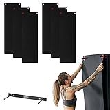 SPRI Hanging Bulk Fitness Mats + Rack, 15mm, 56” x 23" Black, 6 Pack, Closed-Cell Foam Bulk Yoga Mats for Gyms, Dance Studios, Ballet, Low-Impact Training & Commercial Spaces, Reinforced Grommets
