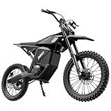 ESKUTE RT-X 19"17" Electric Dirt Bike for Adults, 6500W Peak 53+MPH Mid-Drive Motor, Electric Motorcycle with 72V 30Ah 70-mile Range Battery, Hydraulic Nitrogen Dual Shock Absorbers, BLack Classic
