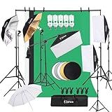 Kshioe Photography Lighting Kit, Light Box Photography with Backdrap Stand, Photo Backdrops for Photo Studio Product, Portrait and Video Shooting