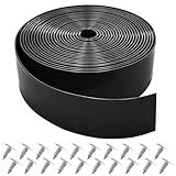 Lumpro Vinyl Straps for Patio Chair Repair Kit 2'' Wide 20 Ft Long Replacement Straps + 20 Free Rivets for Outdoor Lawn Furniture Chaise Lounge Repair (Black)