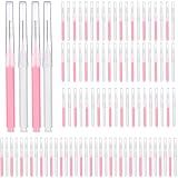 Patelai 100 Pcs Braces Dental Brushes,White, Light Pink,Multiple Sizes