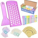 Kare & Kind Lip Balm Crafting Kit - Filling Tray and Spatula - 50 Empty Tubes with Caps (10x5 Colors) - 3/16 Oz (5.5 ml) - 50 Writeable and 50 Printed Stickers - DIY Kit