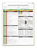 Visual Vehicle Inspection Report – 2-Part Carbonless Vehicle Checklist, Snap-Out Auto Service Forms, Fleet Maintenance Logs, Car Checkup Sheets - White & Canary 8.5"×11" - Pack of 500