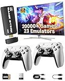 2026 Upgraded Retro Gaming Console, 20,000+ Retro Game Stick, 23 Emulators, 4K HD HDMI TV Game Stick, Built-in Classic Video Games, Plug & Play Game Console for TV 2 Wireless Controllers (Black)