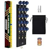 FDLS Wall Mounted Darts Holder Displaying 15pcs Steel Tip or Soft Tip Darts | Dart Caddy for Wall with Metal Hook, Come with Darts Throw Line Marker, Accessory Bag, and Darts Sharpener