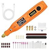 GOXAWEE Mini Cordless Rotary Tool Kit with 105pcs Accessories, USB Charging 5-Speed 18000rpm Multi-Purpose Art Craft Tool with 3.7V Li-ion Battery for Handmade Crafting and DIY Creations