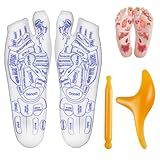 Awoeorsty Foot Reflexology Chart Socks with Massage Tools - Acupressure Socks Kit for Foot Pain Relief & Home Relaxation
