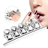 5Pcs Stainless Curve C Nail Extension Clips, Multi-Functional Pinching Bag File Clips for Pictures, False Nails Gel Tool Base Top Coat
