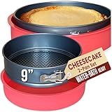 Springform Pan 9 Inch NONSTICK - 9 Springform Cheesecake Pan with LEAKPROOF SILICONE PANprotector - Spring Form Pans 9 Inch - Cheese Cake Pans for Baking in WATER BATH NO FOIL WRAP