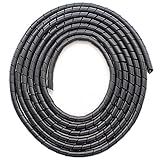 CSZD Spiral Cable Wrap,10ft – 1/4 inch Spiral Wire Wrap Cord Covers Bundle Sleeve Hose for PC TV Computer Electrical Wire Organizer,Tangle Stop Cord Cover and Detangler,Black