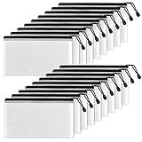 SUNEE Plastic Pencil Pouch 4.6x9.2 in (Black, 18 Packs), Small Storage Bags, Plastic Zip File Bags, for School Office Travel Storage