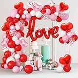 Dazzle Bright 263Pcs Valentines Day Balloon Arch Kit, Galentines Love Balloon Garland Valentines Day Decorations for Party Wedding Birthday Proposal