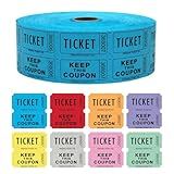 INDIANA TICKET CO. 1000 Count Double Roll Raffle Tickets (Blue) - Tickets for Fundraisers, Carnivals, Door Prizes, 50/50 Drawings, Food & Drink, Events, Classroom Rewards - 1 of 8 Colors - Made in USA
