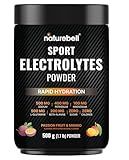 Sport Electrolytes Powder No Sugar, 500g (52 Servings) | Electrolyte Hydration Drink Mix with Sodium, Potassium, Magnesium, L-Glutamine, Beta Alanine, & Coconut Water – Passion Fruit & Mango Flavor