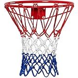 NEIJIANG Basketball Net Replacement, 2025 Upgrade Thick Professional Basketball Nets Heavy Duty Outdoor, All Weather Anti Whip Color Never Fade -12 Loops (Red White Blue)