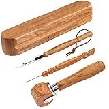 Savina Set 4 - Tailor Clapper/Seam Roller/Stiletto/Seam Rippers for Sewing - Wooden Sewing Quilting Tools