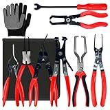 YEDYAO 8-Piece Fuel Line Disconnect Tool Set, Fuel Line/Hose Clamp/Removal Pliers, Electrical Disconnect/Push Pin Tools, Relay Puller, Panel Clip Remover & Filter Caliper with Storage Case.