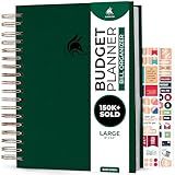 Clever Fox Budget Planner & Monthly Bill Organizer With Pockets. Expense Tracker, Budgeting Journal & Financial Book. Large, 8x9.5" (Dark Green)