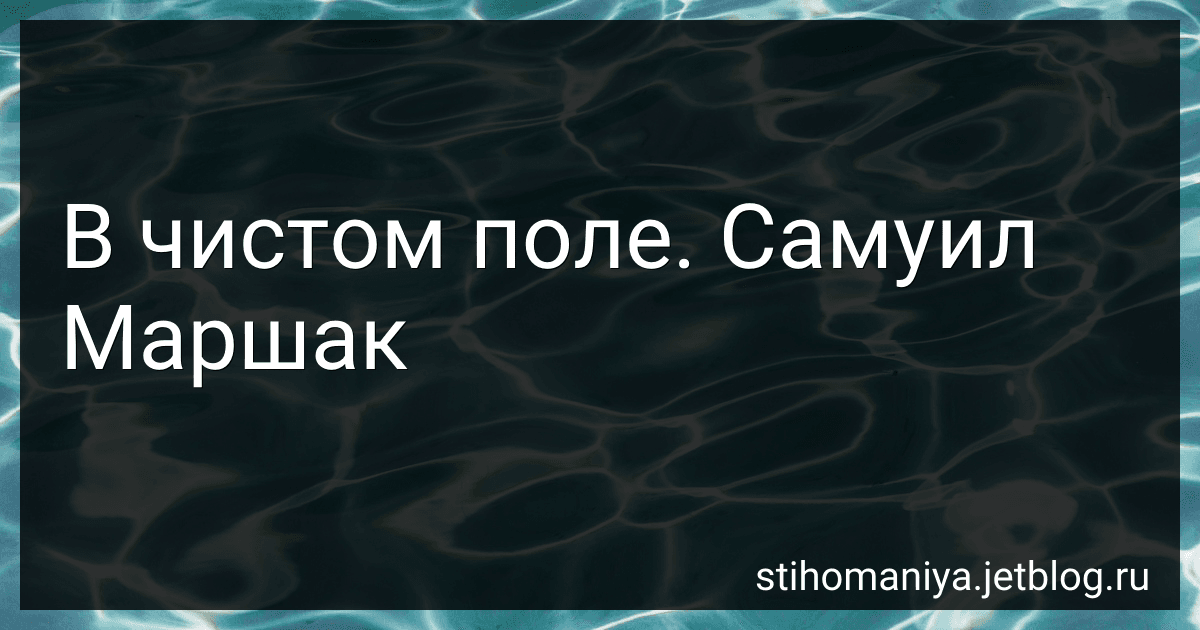 В чистом поле. Самуил Маршак preview